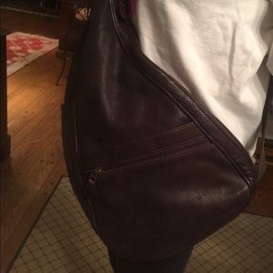 L L Bean leather over the shoulder/cross body bag